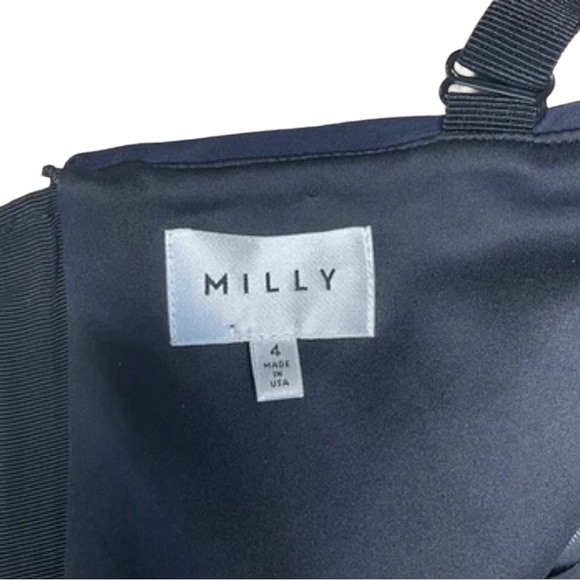 Milly Navy Lattice Mesh Bodycon Cocktail Dress Size 4 Exposed Zip - Picture 9 of 10